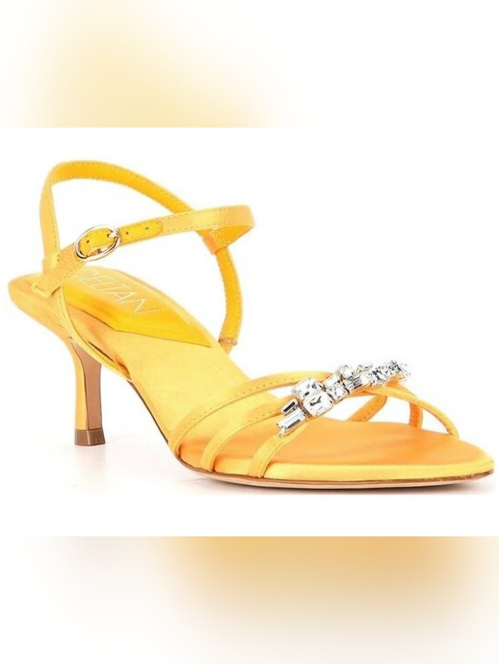 Deltan Aria Satin Crystal-Embellished Strappy Heel Sandals